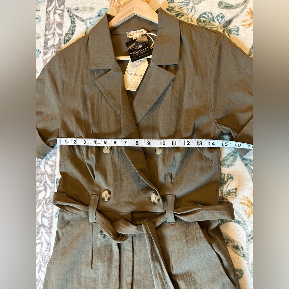 Hem & Thread Olive Green Short Sleeve Romper - Picture 11 of 16
